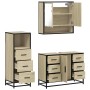 Set de muebles de baño 3 pzas madera contrachapada roble Sonoma by , Bathroom furniture - Ref: Foro24-3301051, Price: 265,39 ...