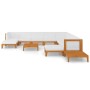 Juego muebles de jardín y cojines 12 pzas madera maciza acacia