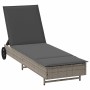 Tumbona con ruedas y cojín ratán sintético gris by , Loungers - Ref: Foro24-4104035, Price: 160,03 €, Discount: %