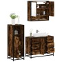 Set de muebles baño 3 pzas madera contrachapada roble ahumado by , Bathroom furniture - Ref: Foro24-3300992, Price: 269,81 €,...