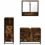 Set de muebles baño 3 pzas madera contrachapada roble ahumado by , Bathroom furniture - Ref: Foro24-3300992, Price: 269,81 €,...