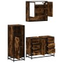 Set de muebles baño 3 pzas madera contrachapada roble ahumado de , Muebles de baño - Ref: Foro24-3300992, Precio: 269,59 €
