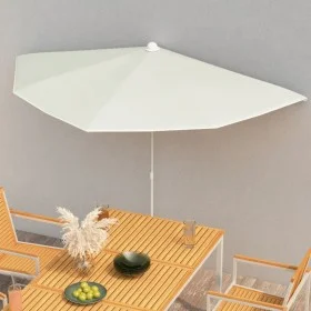 Semicircular garden umbrella with pole 300x150 cm sand by vidaXL, Umbrellas - Ref: Foro24-315559, Price: 24,20 €, Discount: %