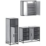 Set de muebles de baño 3 pzas madera contrachapada gris sonoma by , Bathroom furniture - Ref: Foro24-3300973, Price: 229,00 €...