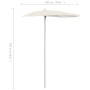 Halbrunder Gartenschirm mit Mast 300x150 cm sand von vidaXL, Sonnenschirme - Ref: Foro24-315559, Preis: 24,68 €, Rabatt: %