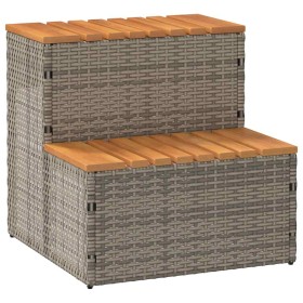 Escalón bañera hidromasaje gris 50x50x50,5 cm ratán sintético by , Pool and spa accessories - Ref: Foro24-4103941, Price: 81,...