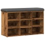 Banco zapatero madera de ingeniería madera vieja 82x32x50 cm by , Benches for halls and storage - Ref: Foro24-857623, Price: ...