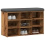 Banco zapatero madera de ingeniería madera vieja 82x32x50 cm by , Benches for halls and storage - Ref: Foro24-857623, Price: ...