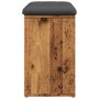 Banco zapatero madera de ingeniería madera vieja 82x32x50 cm by , Benches for halls and storage - Ref: Foro24-857623, Price: ...