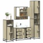 Juego de muebles de baño 4 pzas contrachapada roble sonoma de , Muebles de baño - Ref: Foro24-3301231, Precio: 451,61 €