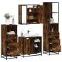Set de muebles baño 4 pzas madera contrachapada roble ahumado von , Badezimmermöbel - Ref: Foro24-3301267, Preis: 317,88 €, R...