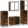Set de muebles baño 4 pzas madera contrachapada roble ahumado von , Badezimmermöbel - Ref: Foro24-3301267, Preis: 317,88 €, R...