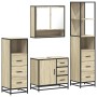 Juego de muebles de baño 4 pzas contrachapada roble sonoma von , Badezimmermöbel - Ref: Foro24-3301286, Preis: 343,34 €, Raba...