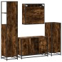 Set de muebles baño 4 pzas madera contrachapada roble ahumado de , Muebles de baño - Ref: Foro24-3301252, Precio: 326,01 €