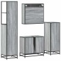Set de muebles de baño 4 pzas madera contrachapada gris sonoma by , Bathroom furniture - Ref: Foro24-3301278, Price: 337,84 €...