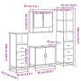 Set de muebles de baño 4 pzas madera contrachapada gris sonoma by , Bathroom furniture - Ref: Foro24-3301278, Price: 337,84 €...