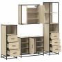 Juego de muebles de baño 4 pzas contrachapada roble sonoma von , Badezimmermöbel - Ref: Foro24-3301271, Preis: 332,19 €, Raba...
