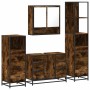 Set de muebles baño 4 pzas madera contrachapada roble ahumado von , Badezimmermöbel - Ref: Foro24-3301292, Preis: 417,86 €, R...