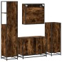 Set de muebles baño 4 pzas madera contrachapada roble ahumado von , Badezimmermöbel - Ref: Foro24-3301292, Preis: 417,86 €, R...