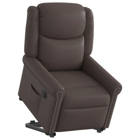Sillón reclinable eléctrico marrón brillante by , Armchairs - Ref: Foro24-3303423, Price: 323,84 €, Discount: %