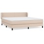 Cama box spring con colchón cuero sintético capuchino 160x200cm