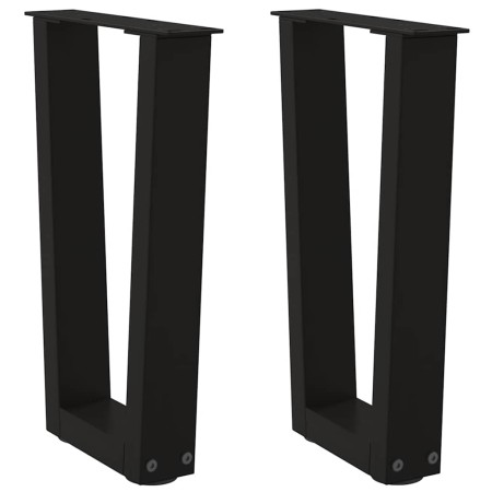 Patas para mesa de comedor en forma de V 2 uds acero negro by , Table legs - Ref: Foro24-4012624, Price: 50,31 €, Discount: %