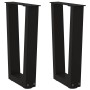 Patas para mesa de comedor en forma de V 2 uds acero negro by , Table legs - Ref: Foro24-4012624, Price: 50,31 €, Discount: %
