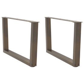 Patas para mesa de comedor forma de V 2 uds acero natural acero by , Table legs - Ref: Foro24-4012639, Price: 72,67 €, Discou...