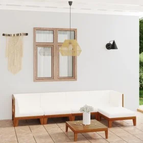 Gartenmöbel- und Kissenset 6-teilig aus massivem Akazienholz von vidaXL, Gartensets - Ref: Foro24-3058140, Preis: 651,57 €, R...