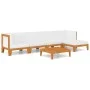 Gartenmöbel- und Kissenset 6-teilig aus massivem Akazienholz von vidaXL, Gartensets - Ref: Foro24-3058140, Preis: 651,25 €, R...