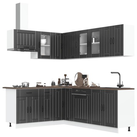 Mueble de cocina Lucca negra 11 piezas madera contrachapada von , Küchenschränke - Ref: Foro24-3314892, Preis: 731,42 €, Raba...