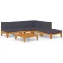 Juego muebles de jardín y cojines 6 pzas madera maciza acacia de vidaXL, Conjuntos de jardín - Ref: Foro24-3058139, Precio: 7...