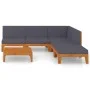 Juego muebles de jardín y cojines 6 pzas madera maciza acacia de vidaXL, Conjuntos de jardín - Ref: Foro24-3058139, Precio: 7...