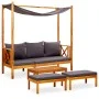 Garden bench with table and footrest in solid acacia wood by vidaXL, garden benches - Ref: Foro24-3058010, Price: 419,69 €, D...