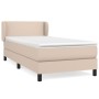 Cama box spring con colchón cuero sintético capuchino 80x200 cm