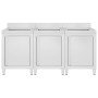 Gewerbliche Küchenspüle 3-teilig aus Edelstahl von vidaXL, Wiederherstellung - Ref: Foro24-3058274, Preis: 884,09 €, Rabatt: %