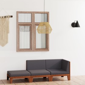Garden furniture and cushions set 3 pieces solid acacia wood by vidaXL, Garden sets - Ref: Foro24-3058149, Price: 370,85 €, D...