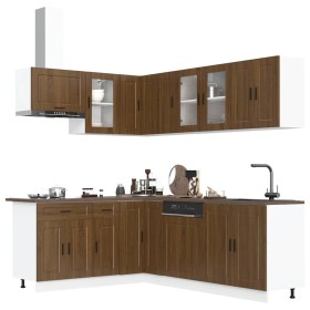 Mueble cocina Porto roble marrón 11 pzas madera contrachapada von , Küchenschränke - Ref: Foro24-3314908, Preis: 683,57 €, Ra...