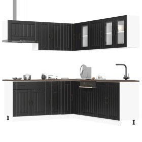 Mueble de cocina Lucca negra 11 piezas madera contrachapada von , Küchenschränke - Ref: Foro24-3314922, Preis: 740,00 €, Raba...