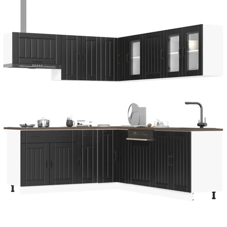 Mueble de cocina Lucca negra 11 piezas madera contrachapada de , Armarios de cocina - Ref: Foro24-3314922, Precio: 757,24 €, ...