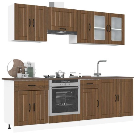 Mueble cocina Kalmar roble marrón 8 pzas madera contrachapada von , Küchenschränke - Ref: Foro24-3314838, Preis: 552,62 €, Ra...