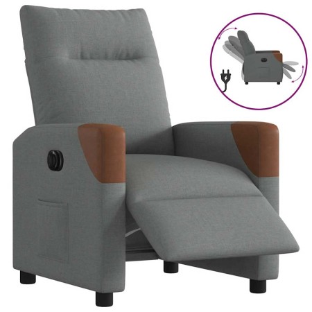 Sillón reclinable eléctrico de tela gris oscuro by , Armchairs - Ref: Foro24-3323991, Price: 243,31 €, Discount: %