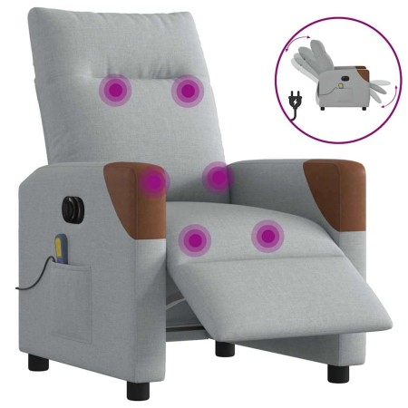 Sillón reclinable de masaje eléctrico tela gris claro by , Armchairs - Ref: Foro24-3323998, Price: 236,13 €, Discount: %