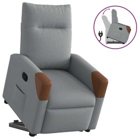 Sillón reclinable elevable de tela gris claro by , Armchairs - Ref: Foro24-3324006, Price: 254,84 €, Discount: %