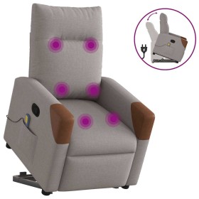Sillón reclinable de masaje elevable tela gris taupé by , Armchairs - Ref: Foro24-3324019, Price: 282,18 €, Discount: %