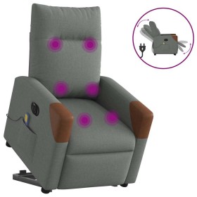 Sillón de masaje eléctrico reclinable elevable tela gris oscuro by , Armchairs - Ref: Foro24-3324031, Price: 317,43 €, Discou...