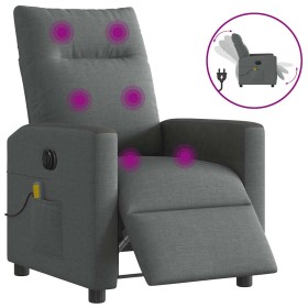 Sillón reclinable de masaje eléctrico tela gris oscuro by , Armchairs - Ref: Foro24-3324046, Price: 253,07 €, Discount: %