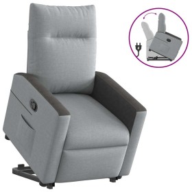 Sillón reclinable elevable de tela gris claro by , Armchairs - Ref: Foro24-3324052, Price: 256,41 €, Discount: %