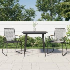 Garden dining set 3 pieces black PVC rattan by vidaXL, Garden sets - Ref: Foro24-3060267, Price: 226,43 €, Discount: %