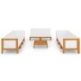 Juego muebles de jardín y cojines 9 pzas madera maciza acacia